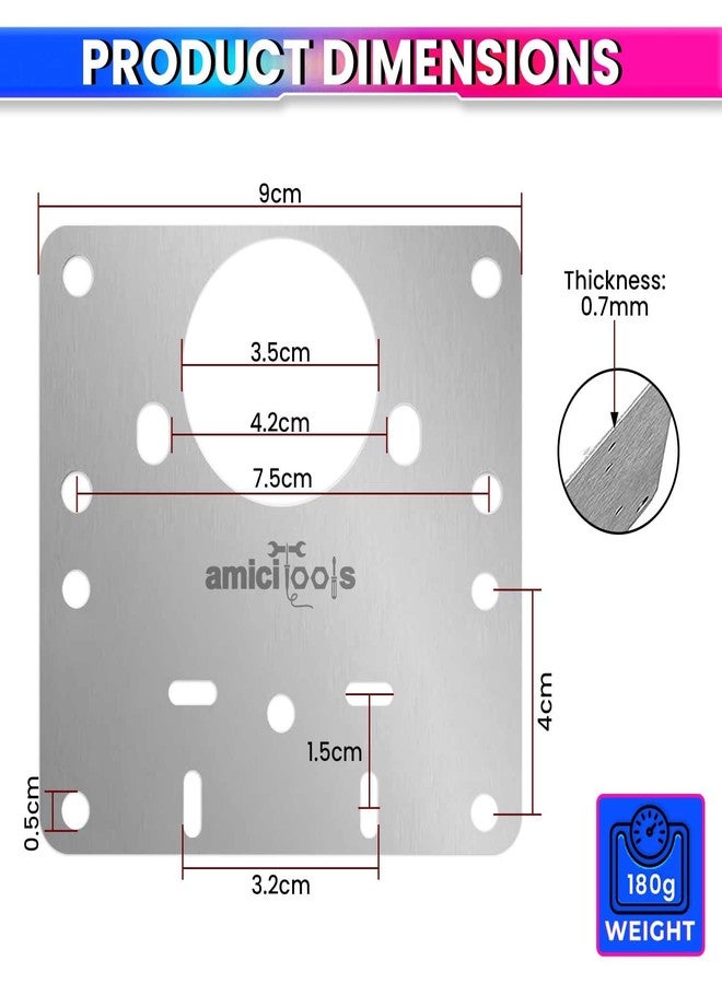 amiciTools Stainless Steel (SS202) Hinge Repair Plate with Mounting Screws for Furniture, Shelves, Cabinet Protection (4-Pcs) - Image 4